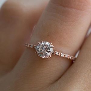 [HOST PICK] NEW TIANNA Dainty Rose Gold Solitaire crystal ring